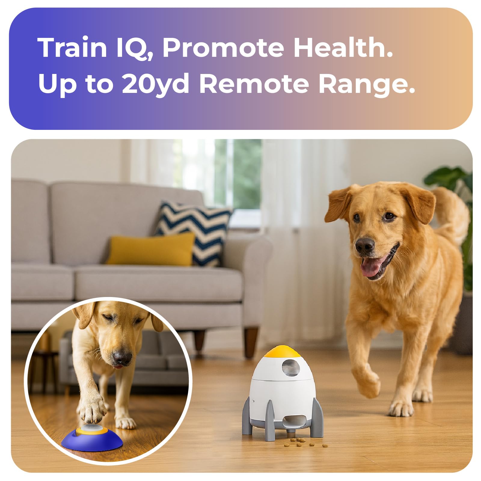 Interactive Dog Puzzle Feeder Toy, Automatic Dogs Treat Dispenser for IQ Training & Slow Feeder, Dog Food Dispenser with Remote Button, Suitable for Indoor or Outdoor Play, All Breeds, OtterVerz 11
