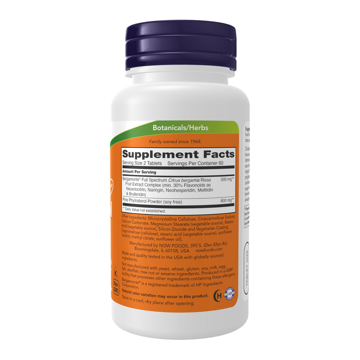 NOW Foods Supplements, Bergamonte® and Plant Sterols, 120 Tablets