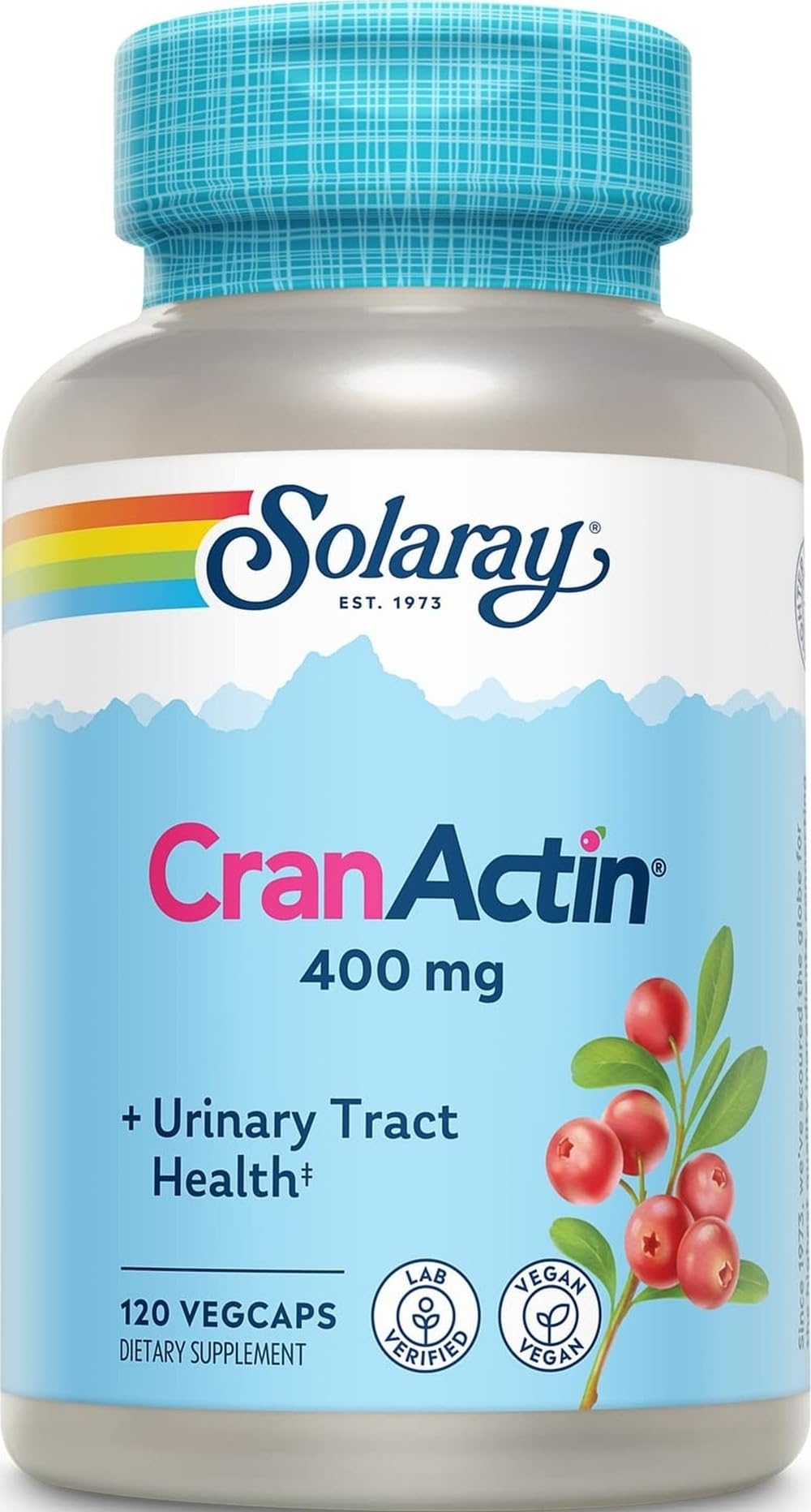 SOLARAY CranActin Cranberry Extract 400 mg, 120 VegCaps