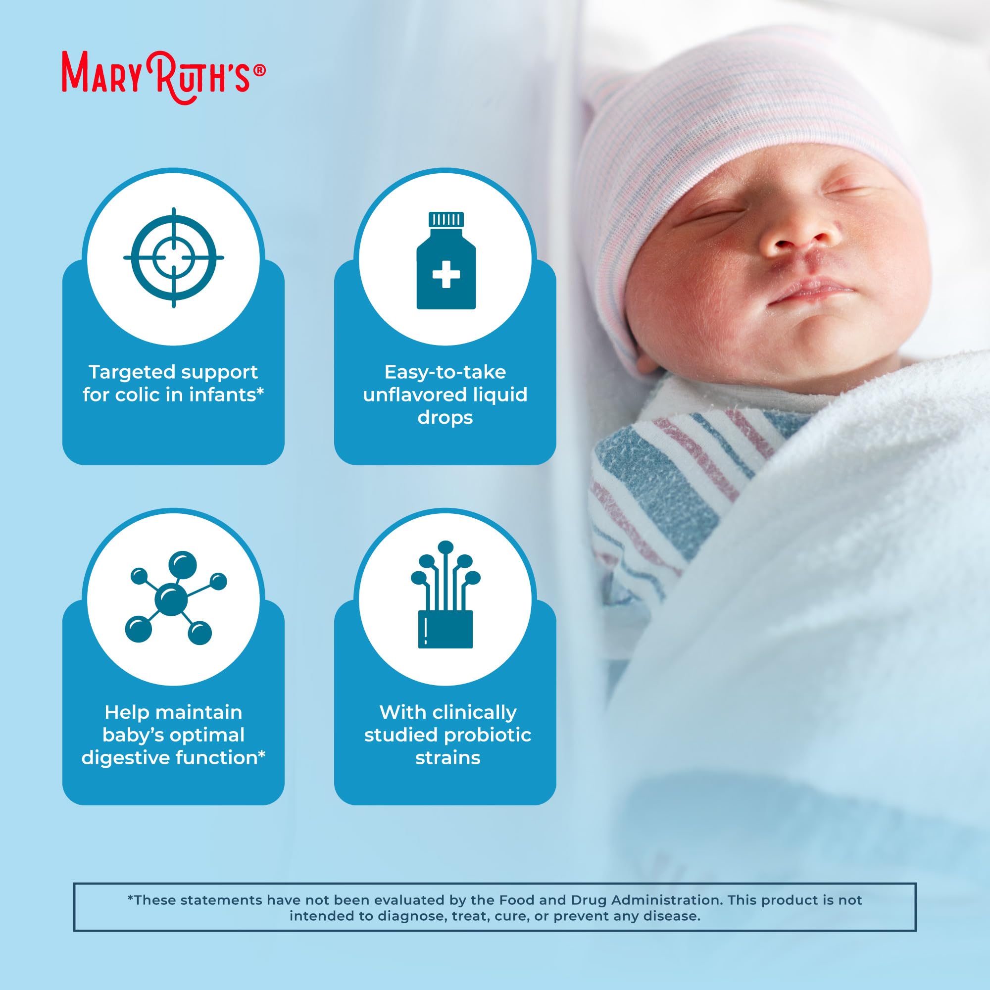 MARYRUTH'S Organic Infant Precision Probiotic Colic Liquid Drops, 0.27 oz