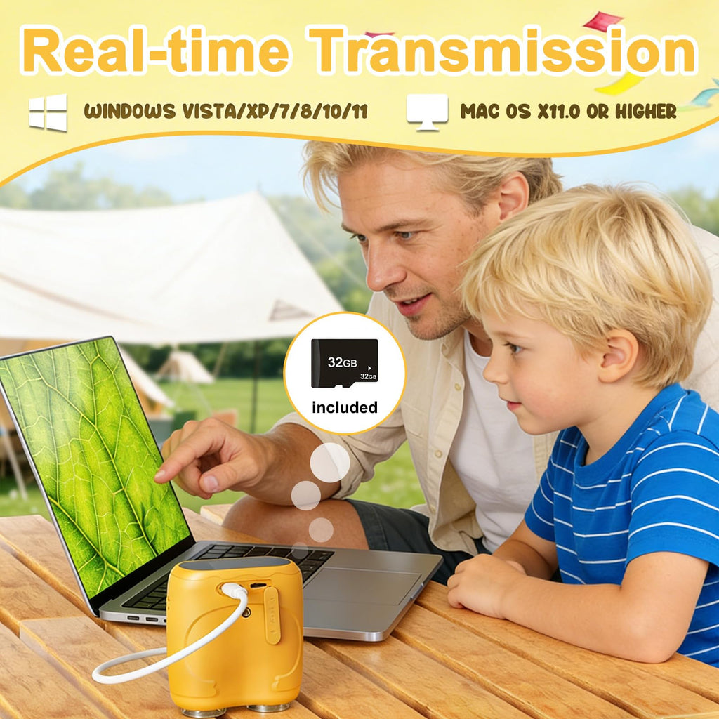 1000X Handheld Digital Microscope for Kids & Binoculars, STEM Toys, 2 in 1