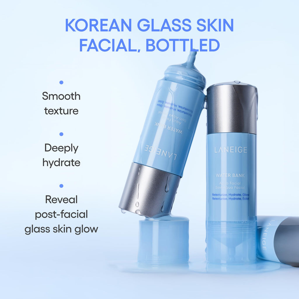 LANEIGE Water Bank Aqua Facial Serum | K-Beauty Exfoliating & Hydrating Serum | AHA BHA PHA Gentle Exfoliation| Hyaluronic Acid & Ceramide Glow Boost | Smooth, Soft, Radiant Skin