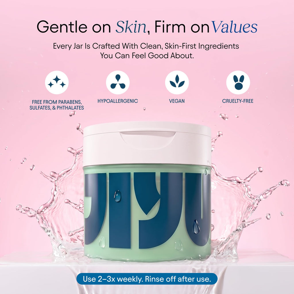 JIYU Cleansing Polish Pads - Korean Skincare for Clogged Pores, Breakouts & Uneven Skin Texture - Face Exfoliating Pads with Glycolic Acid (AHA), Salicylic Acid (BHA) & Niacinamide - 60 Count