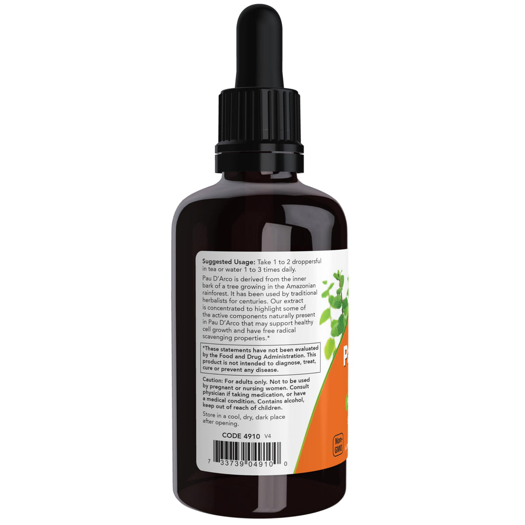 NOW Supplements, Pau D'Arco Extract Liquid with Dropper, 2 oz