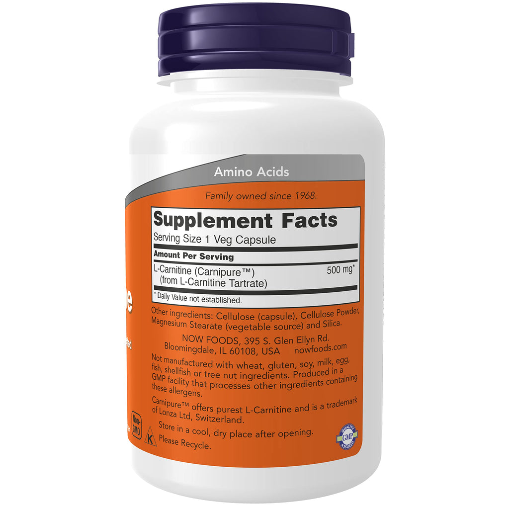 Now Foods L-Carnitine 500 mg 180 Capsules