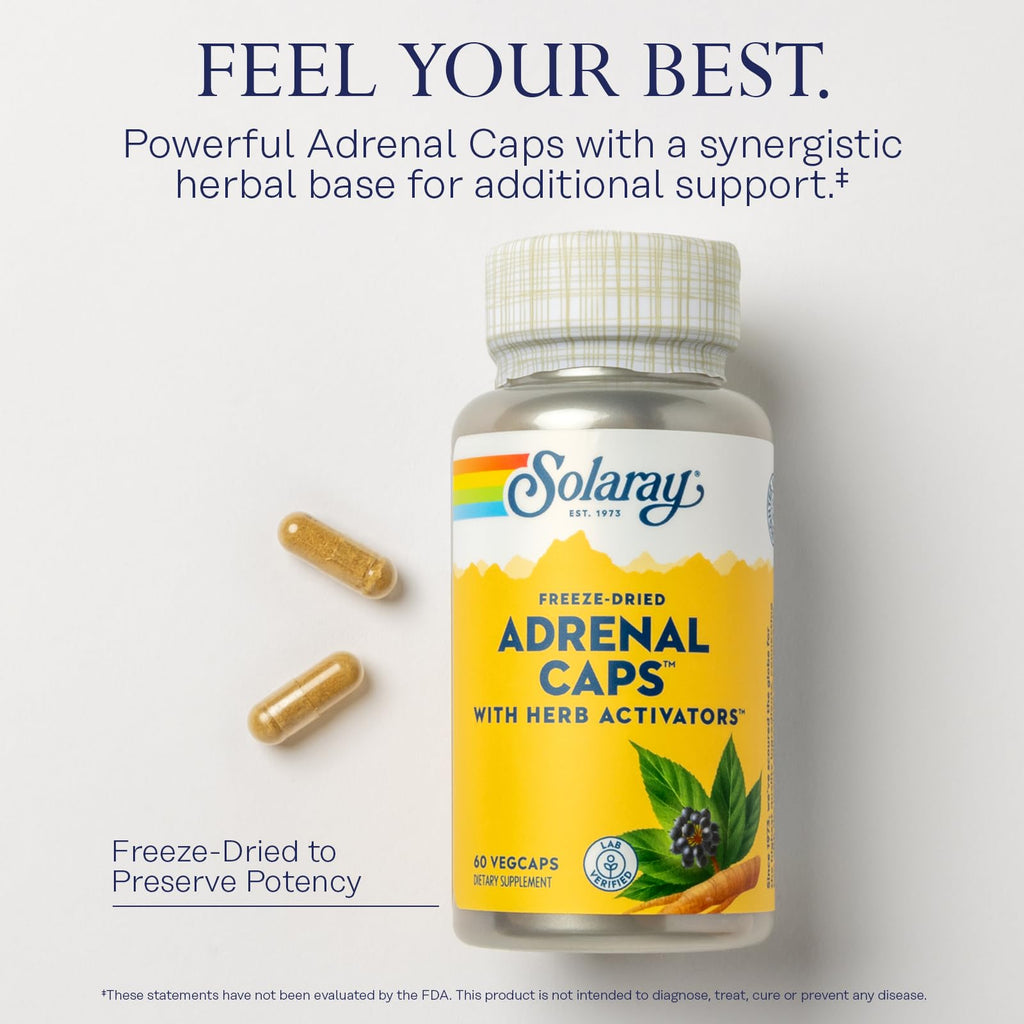 SOLARAY Adrenal Caps Freeze Dried, 60 VegCaps