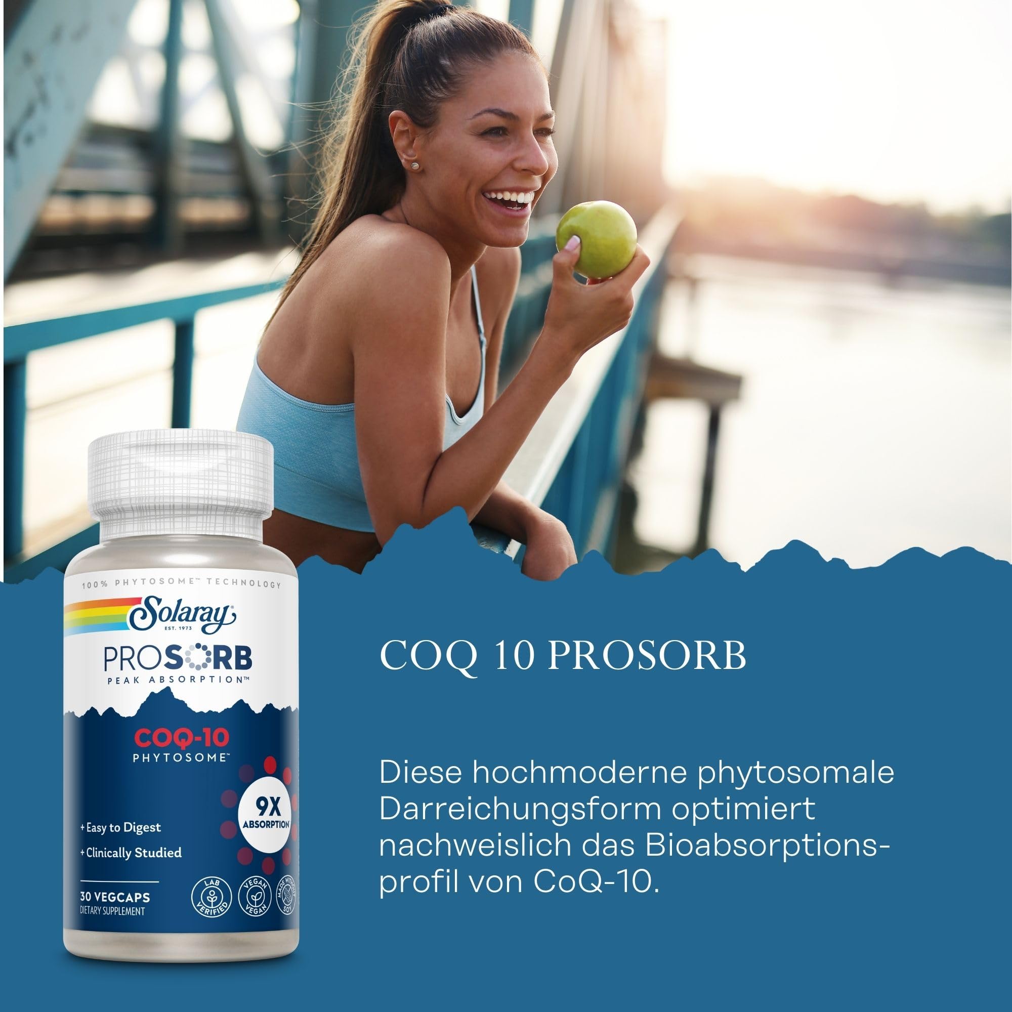SOLARAY CoQ10 Phytosome 200 mg 9X Absorption, 30 VegCaps