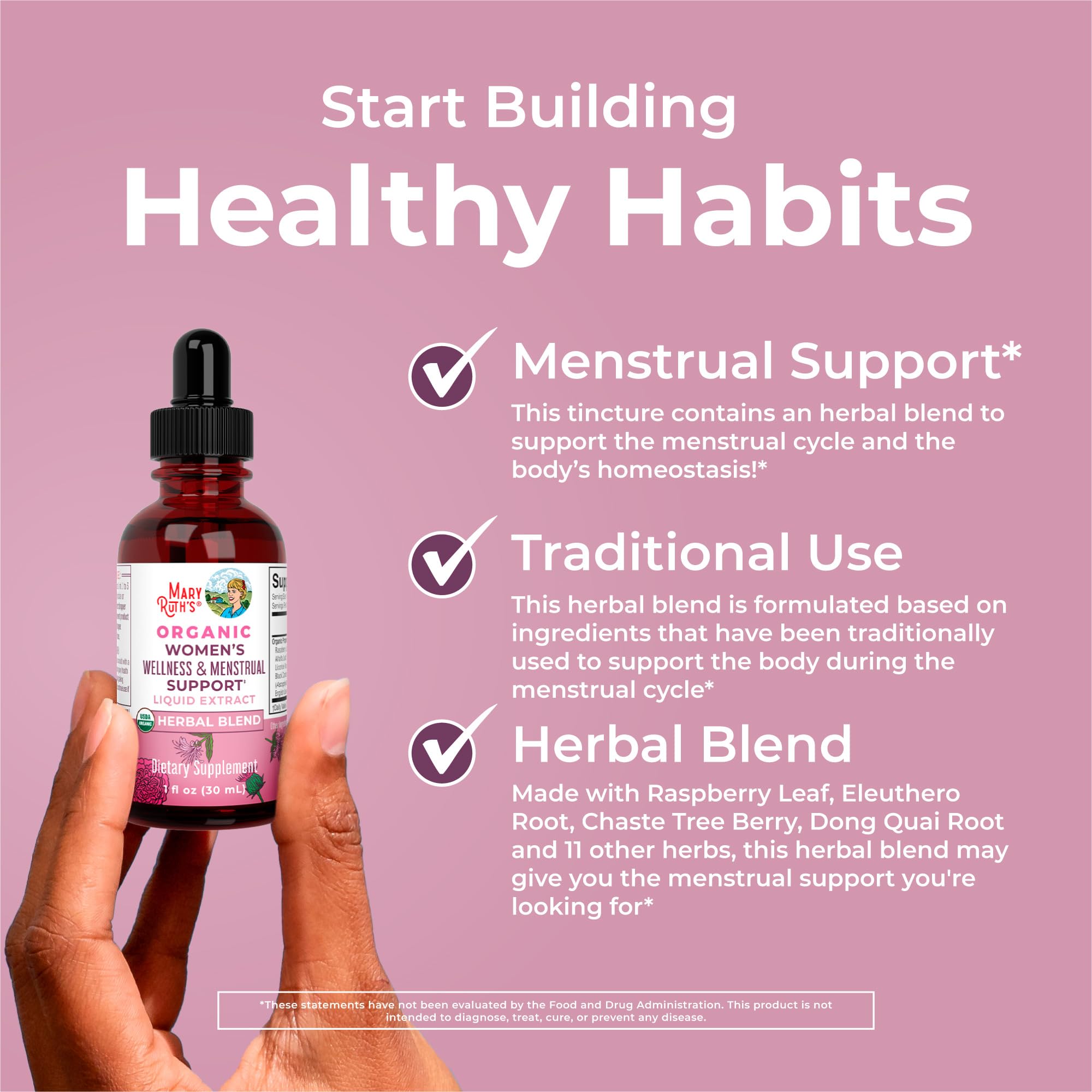 MARYRUTH'S Organic Women's Wellness & Menstrual Support Liquid Drops, 1 oz