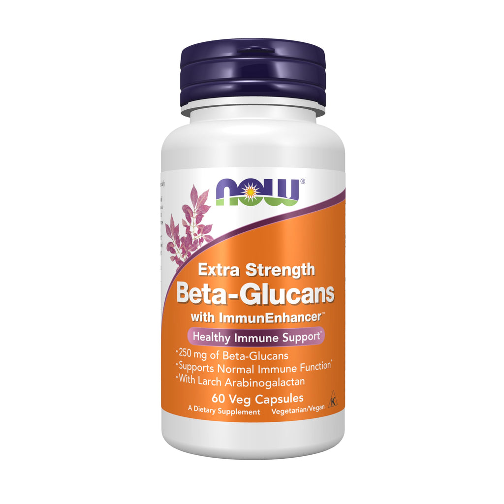 NOW Foods Supplements, Beta-Glucans with ImmunEnhancer™ with Larch Arabinogalactan, Extra Strength, 60 Veg Capsules