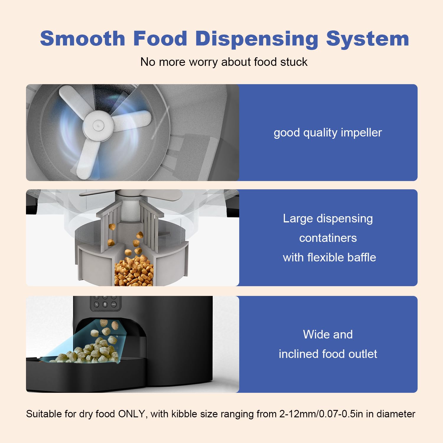 ANDOLL HOME Automatic Cat Feeder, Cat Food Dispenser with 10s Voice Recorder, Pet Feeder up to 8 Meals per Day, Timed Feeder with Dry Food Sealed Ring