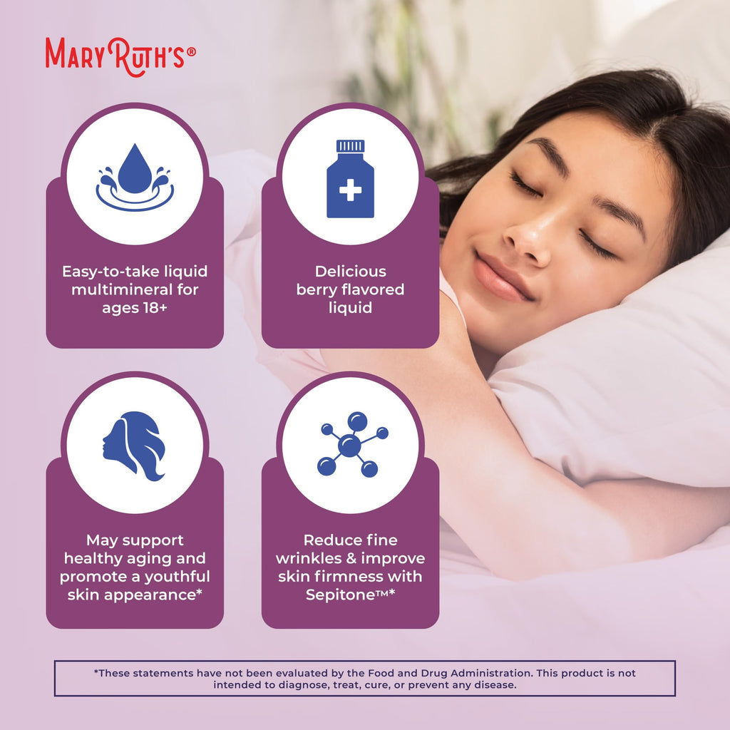 MaryRuth's Liquid Nighttime Liquid Multimineral + Skin Renew, 30 Servings