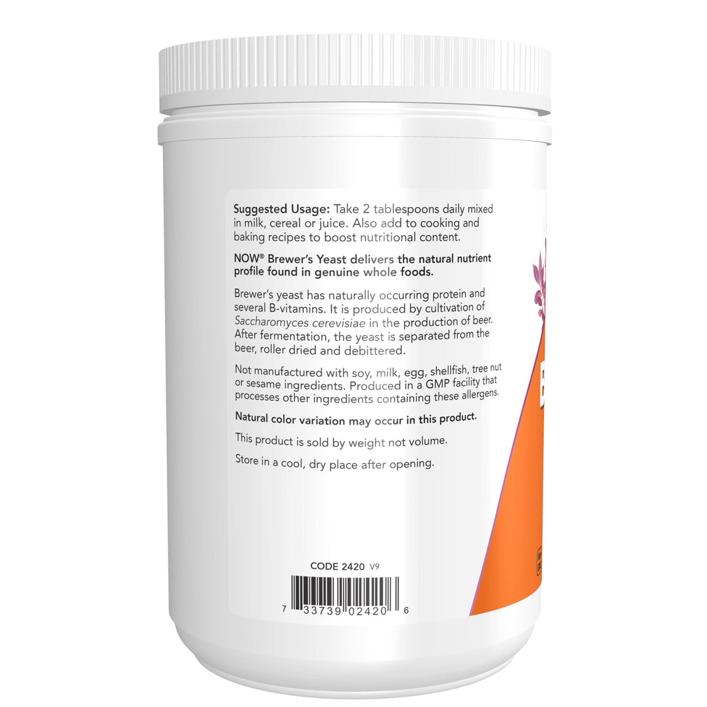 NOW Foods Supplements, Brewer's Yeast Powder with naturally occurring Protein and D-Vitamins, 1-Pound