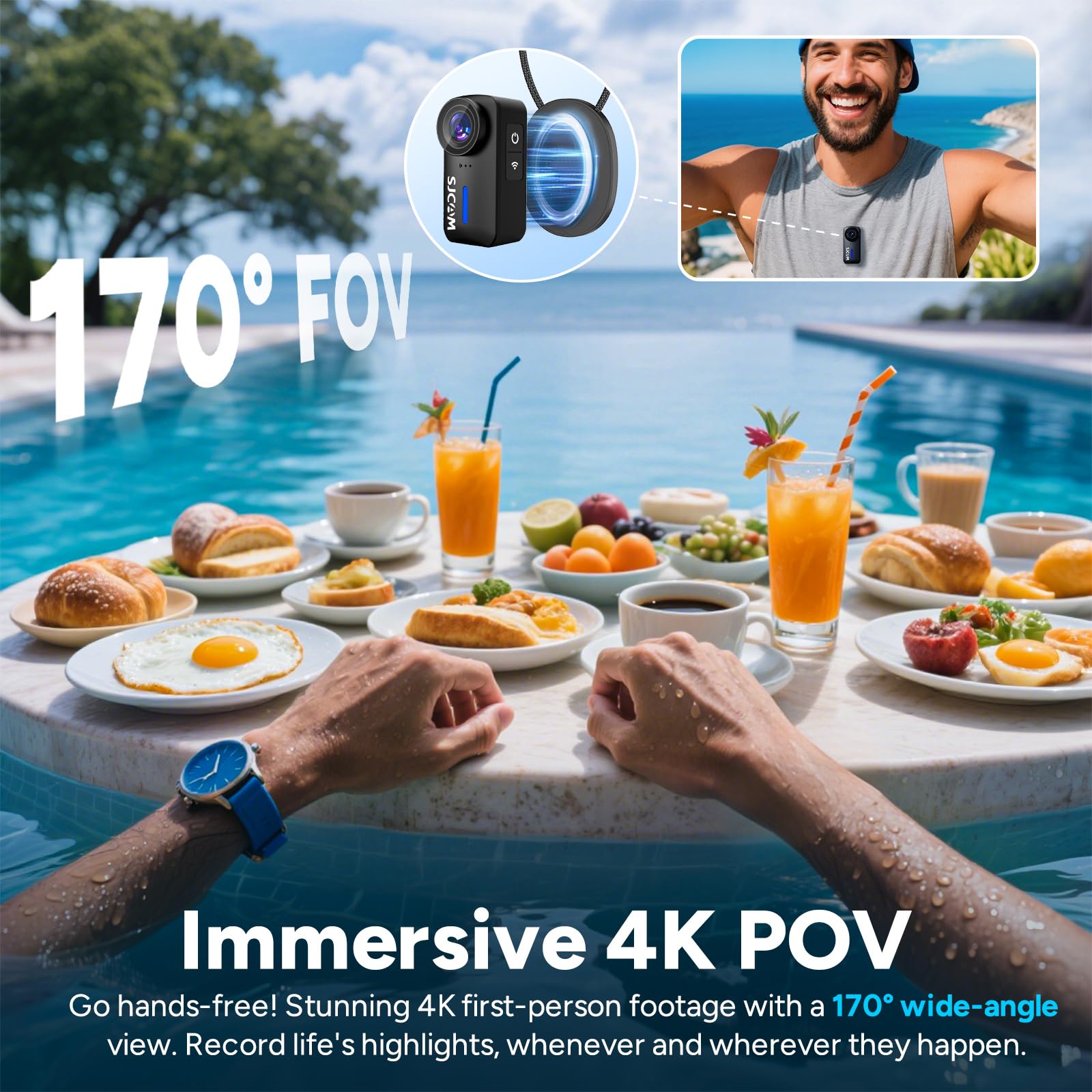 SJCAM C110 Plus 4K Action Camera, Mini Magnetic POV Body Cam