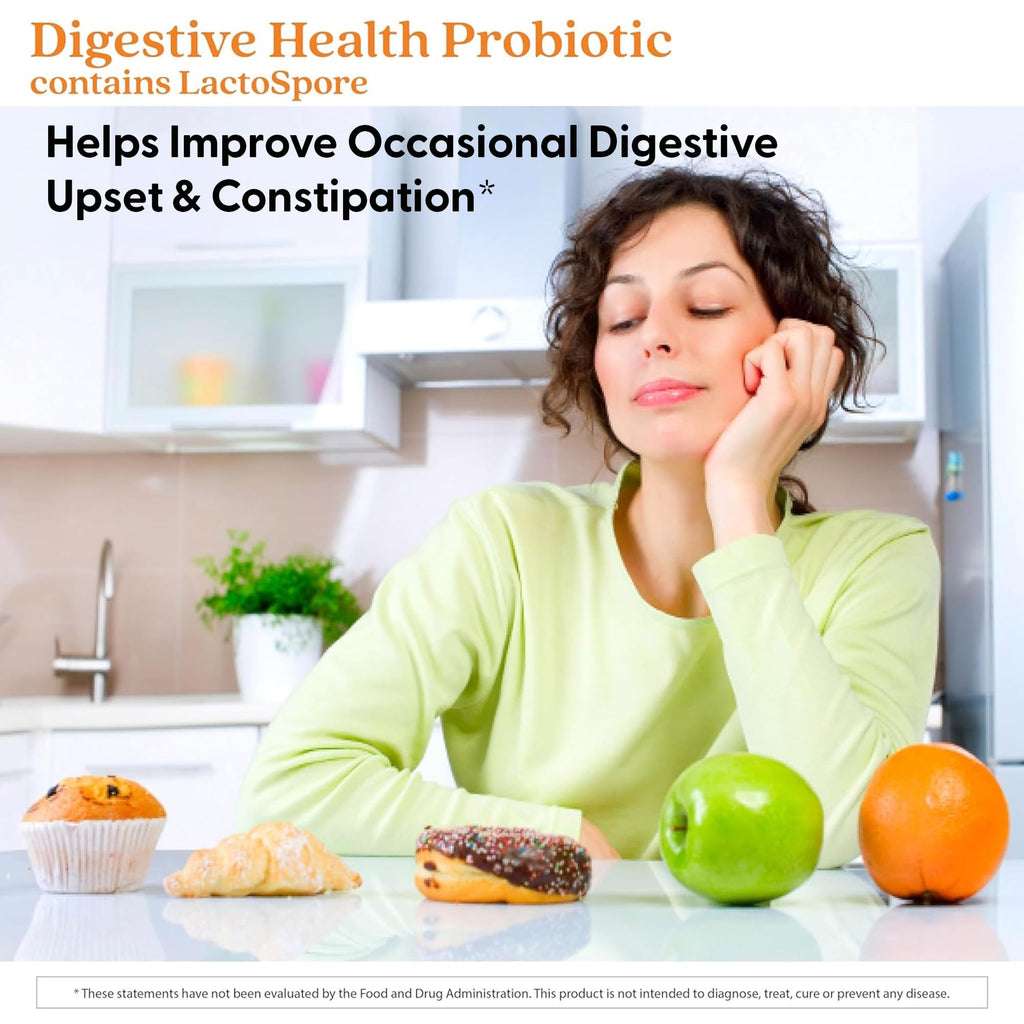 Doctor's Best Digestive Health Probiotic for Men & Women - Probiotic Capsules, Daily Gut Health Support Supplement, 2 Billion CFU, Features LactoSpore (Heyndrickxia Coagulans), Vegan - 60 Veg Caps