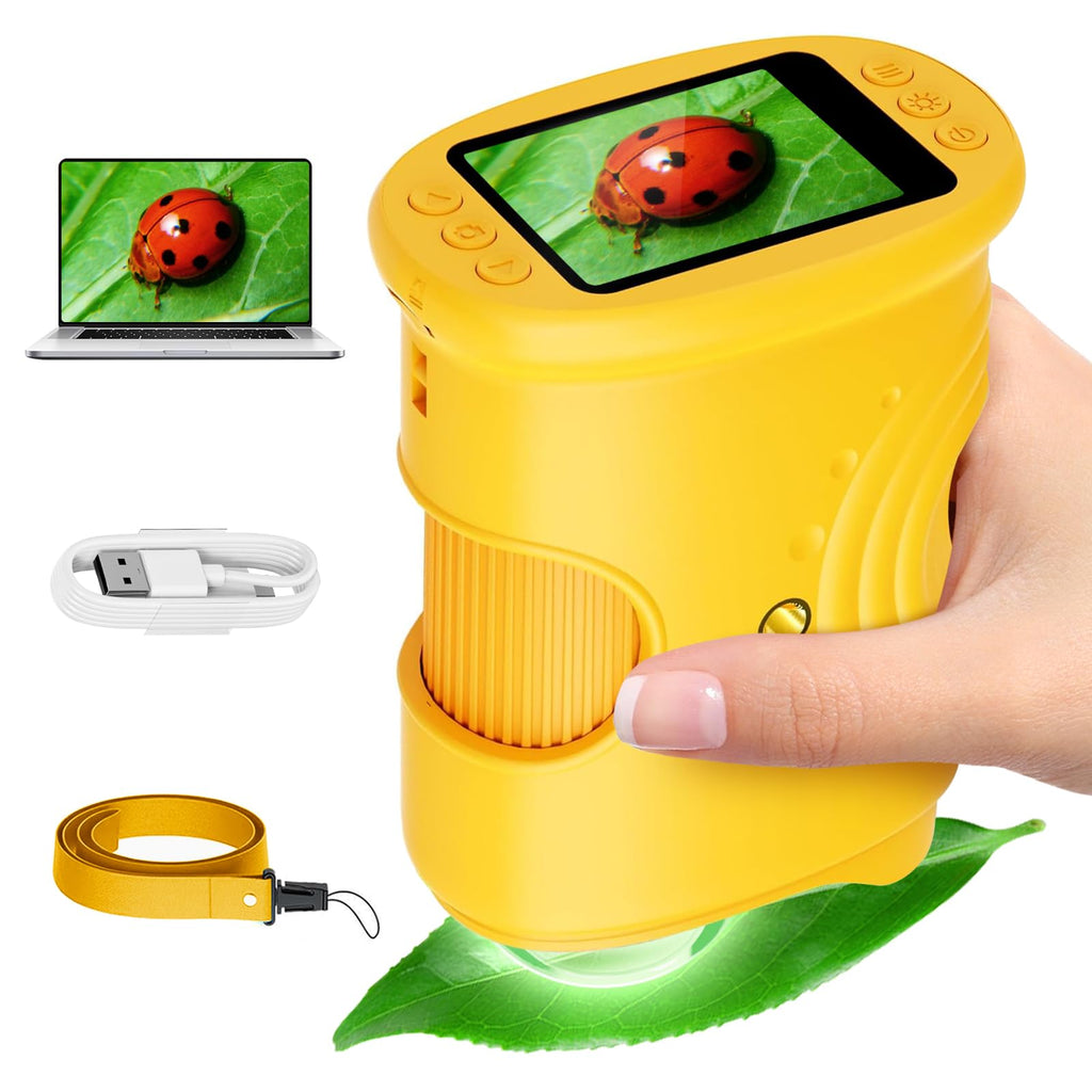 Alotwan Microscope for Kids 1000X Digital, Handheld Kids Microscope