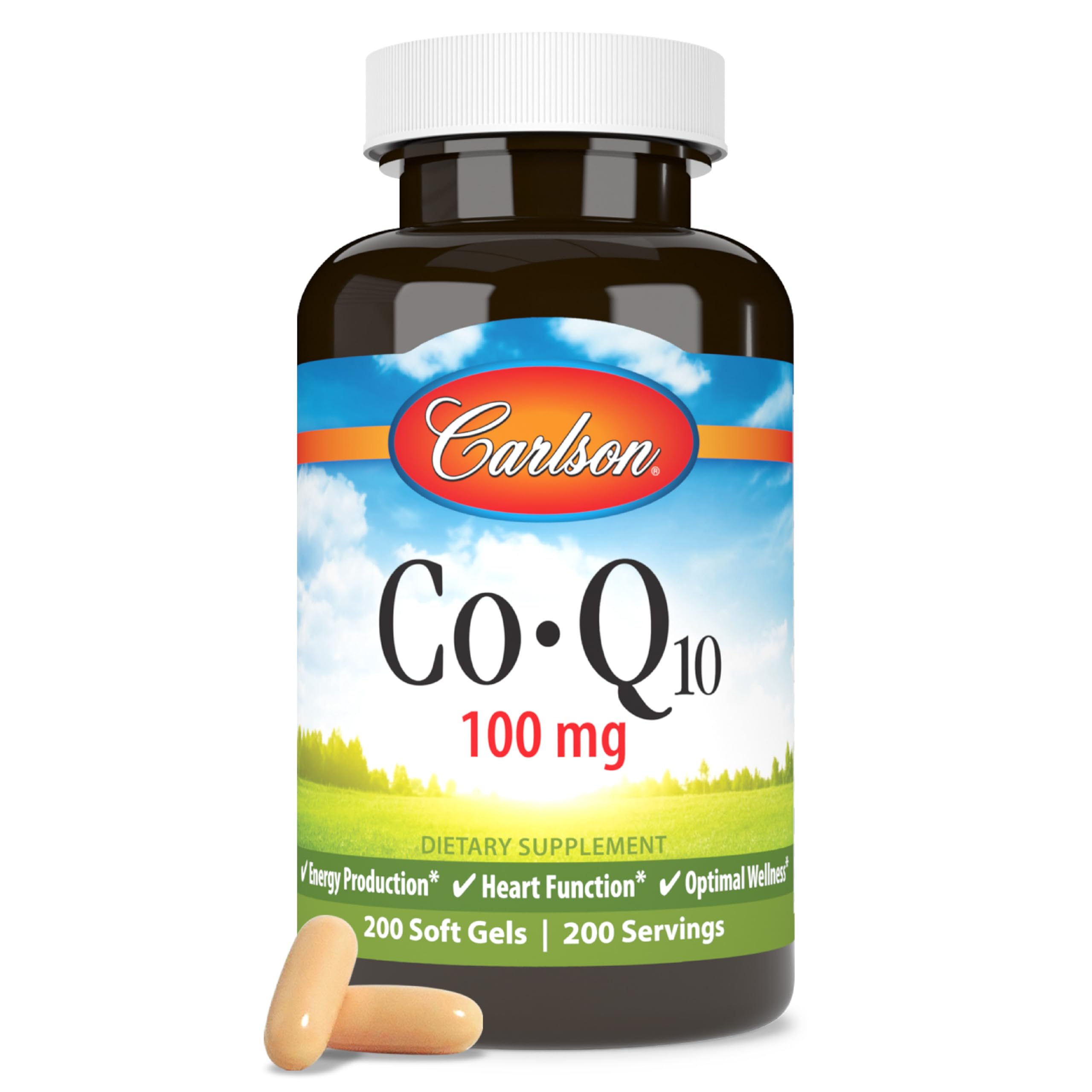 Carlson Co-Q10, Co-Enzyme Q10, 100 mg, 200 Softgels