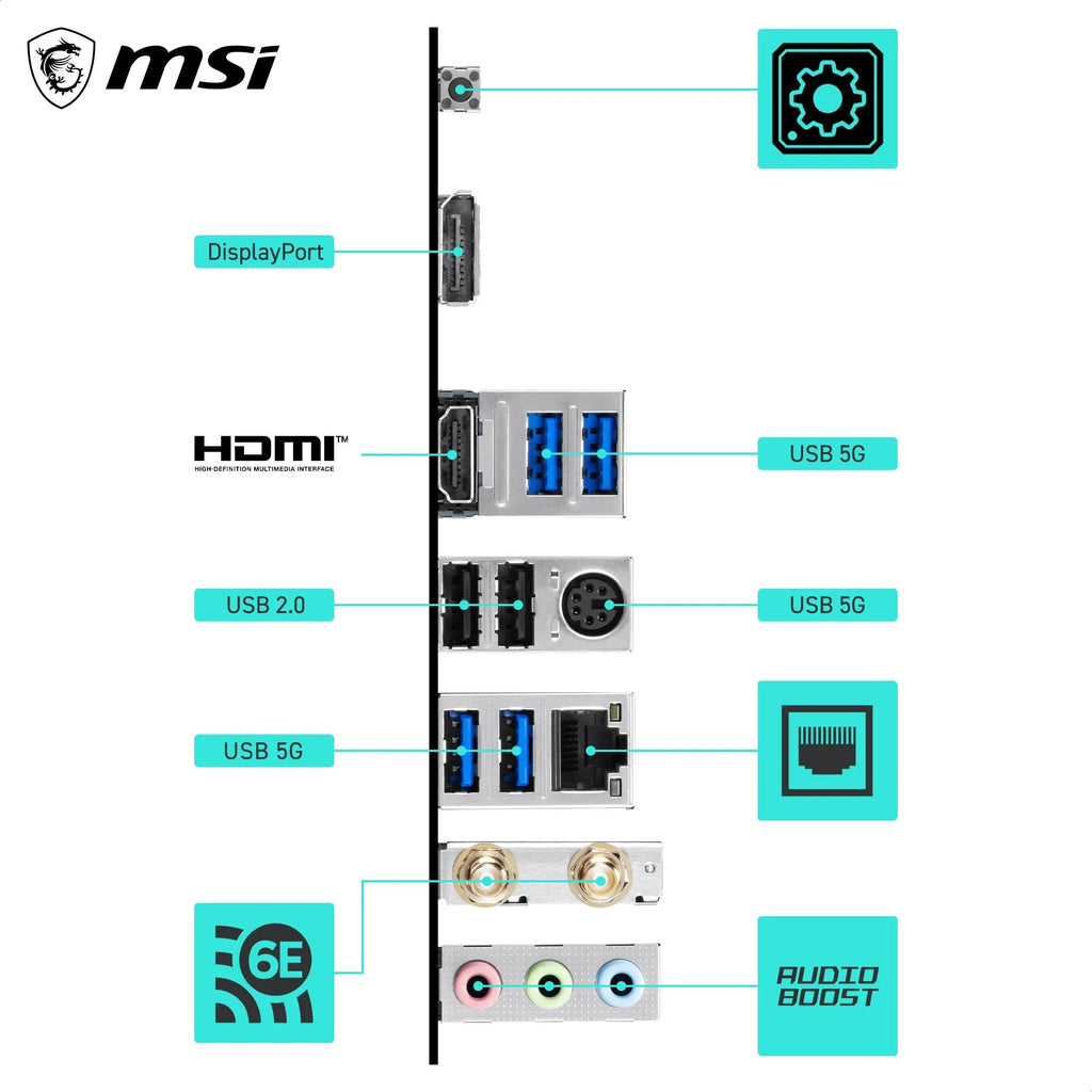 MSI B550M Gaming Plus WIFI6E Motherboard, mATX-Supports AMD Ryzen 5000 Series,5000 G-Series 4000 G-Series,and 3000 Series Processors, AM4-DDR4 Memory Boost 4400+MHz/OC, PCIe 4.0 x16, M.2 Gen4, 1G LAN