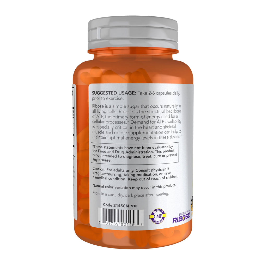 NOW Sports, D-Ribose 750 mg, 120 Veg Caps