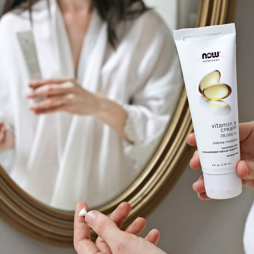 NOW Solutions, Vitamin E Cream 28,000 IU, Intense Moisture, 4 fl. oz