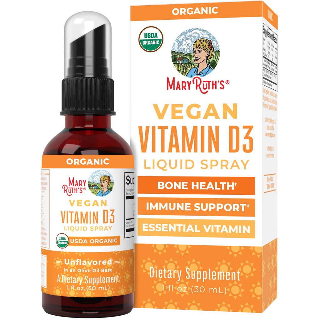 MaryRuth Organic Vitamin D Drops Spray, Adult & Kids Vitamin D, 30 Servings