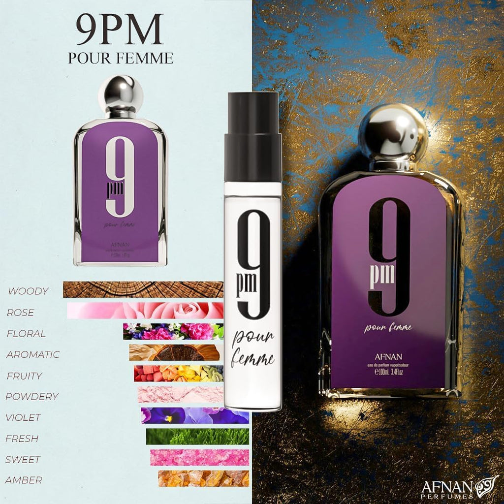 Afnan 9 Series Discovery Kit, 5-Piece Miniature Perfume Set - 2ml x 5 Vials