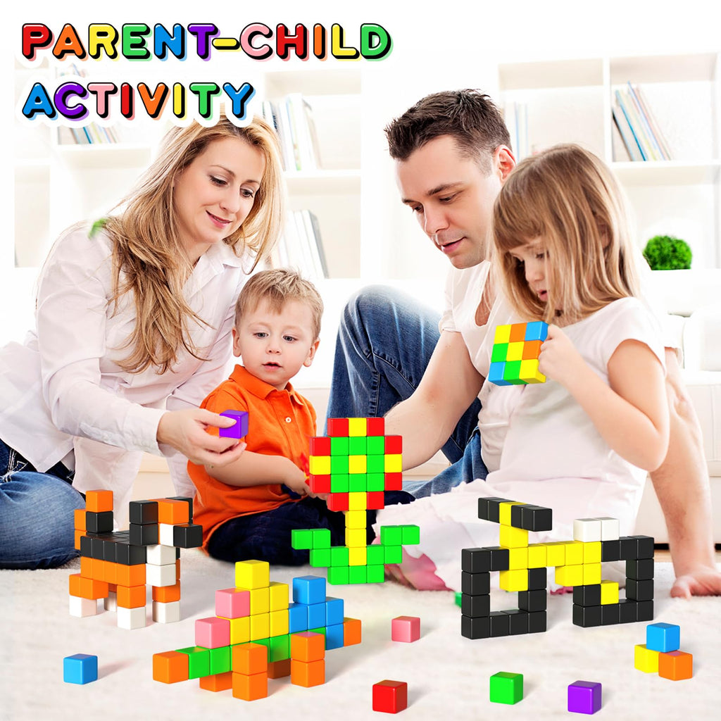 Apluses 54 PCS Magnetic Blocks, Magnetic Building Blocks for Kids 3+, Montessori Toys, Magnet Cubes, Preschool STEM Educational Sensory Magnet Toys for Kids Ages 3-5 Year Old Boys and Girls