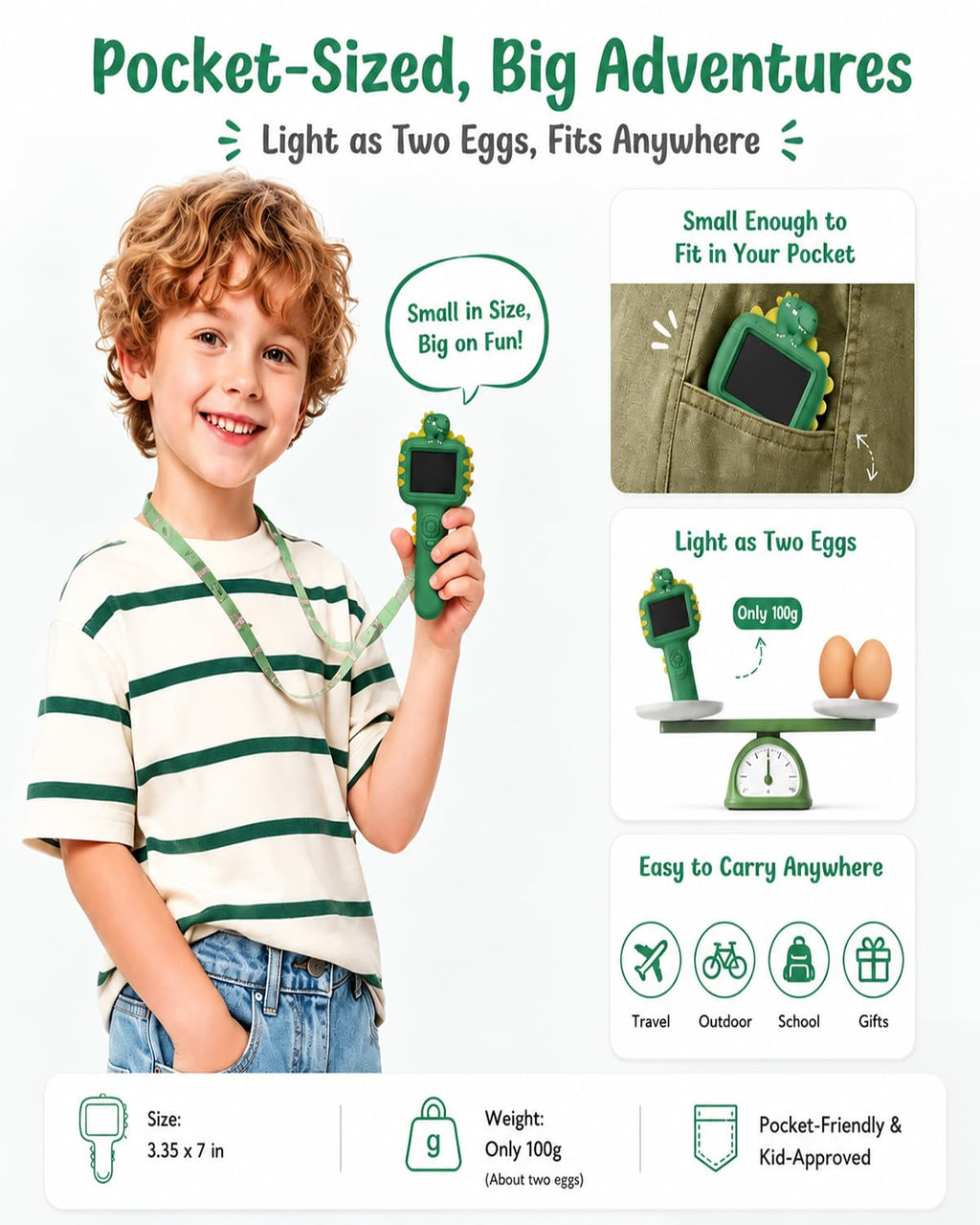 Trigowalt Outdoor Portable Kids Microscope: Handheld Microscope Auto Focus