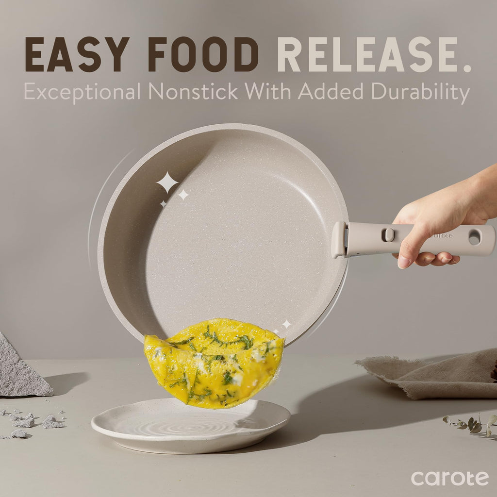 CAROTE 19pcs Pots and Pans Set Non Stick, Detachable Handle Cookware Sets