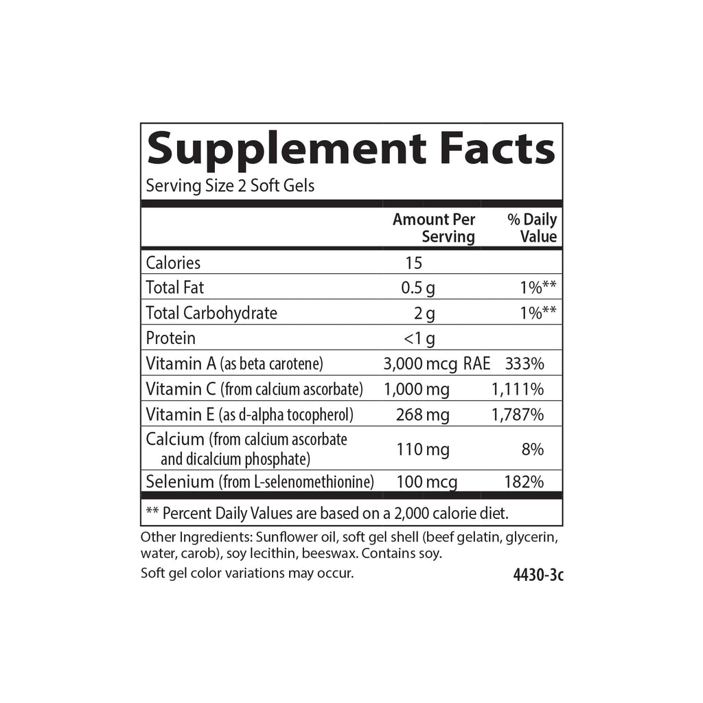 Carlson ACES, Vitamins A, C, E + Selenium, Cellular Health, 50 Softgels