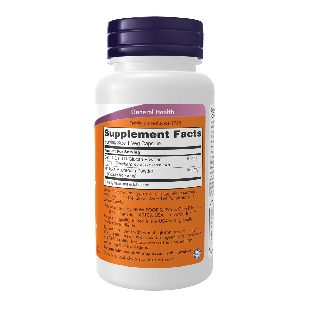 NOW Supplements, Beta-1,3/1,6-D-Glucan & Maitake, 90 Veg Caps