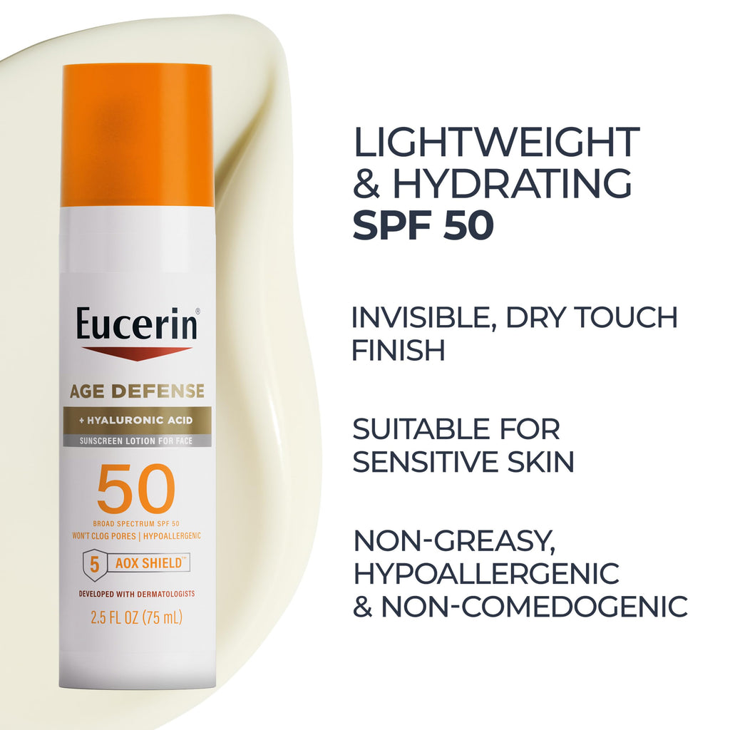Eucerin Sun Age Defense Face Sunscreen Lotion SPF 50, 2.5 FL OZ