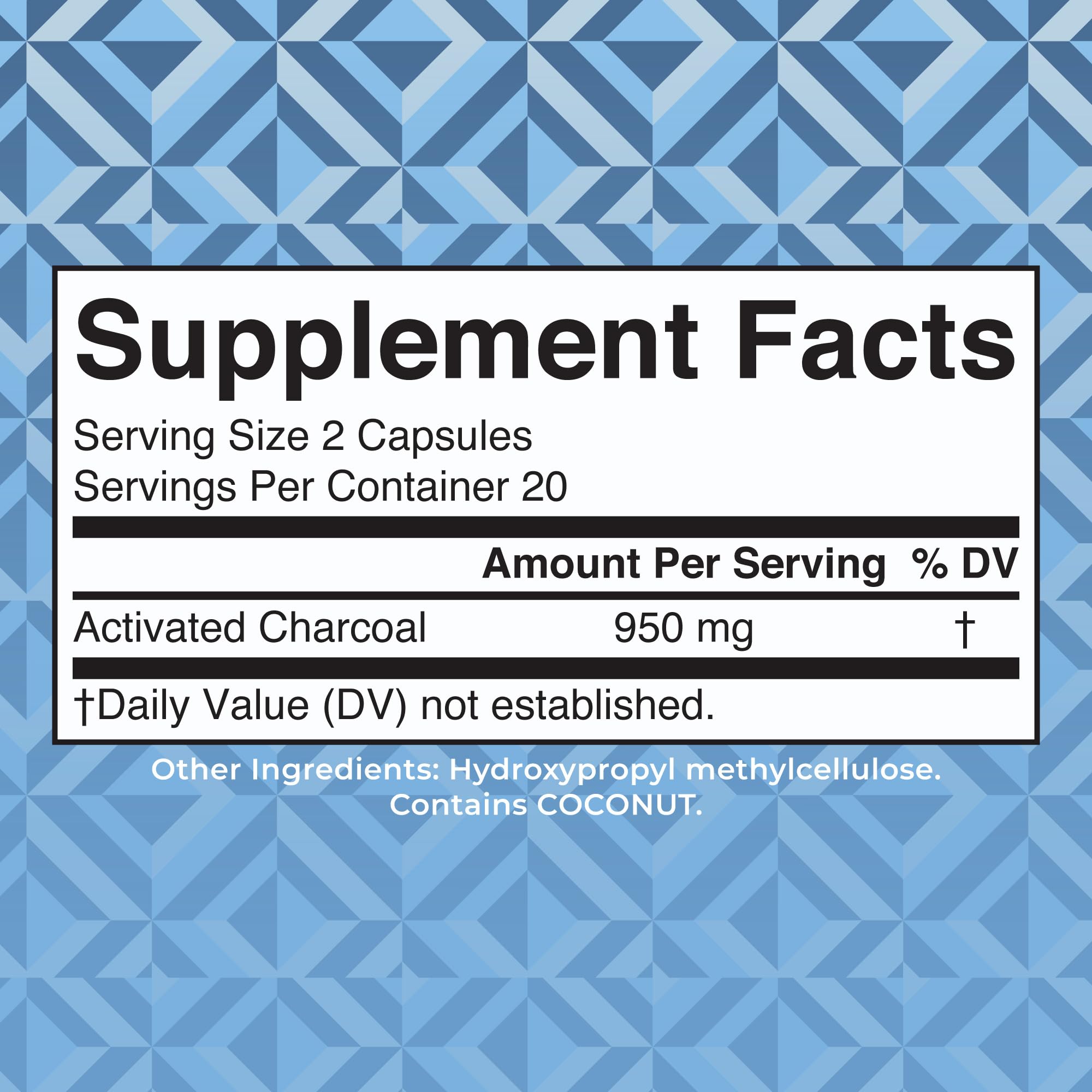 MARYRUTH'S Activated Charcoal Capsules, 950 mg, Non-GMO, Vegan, 40 Count