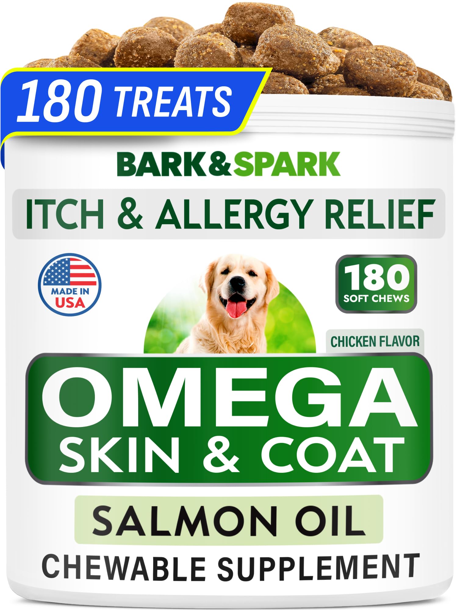 Omega 3 for Dogs - Fish Oil for Skin & Coat Health, Itch & Allergy Support