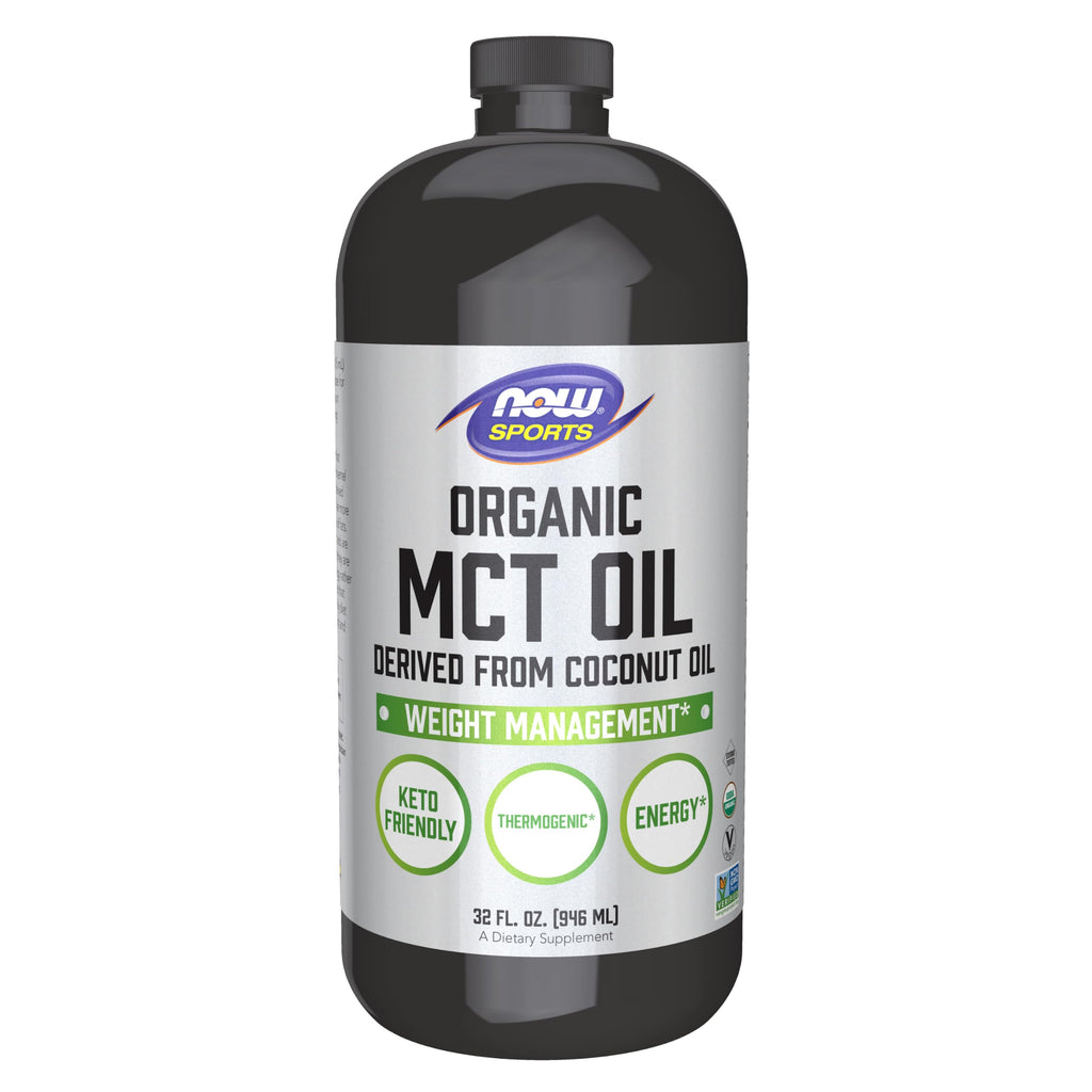 NOW Sports, Organic MCT Oil 14 g, Plastic Bottle, 32 fl. oz
