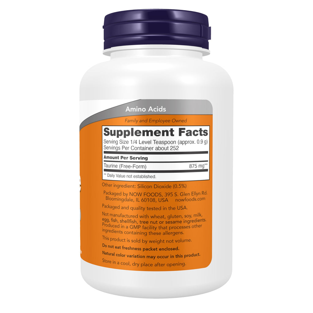 NOW Foods Supplements, Taurine Pure Powder, Nervous System Health*, Amino Acid, 8-Ounce