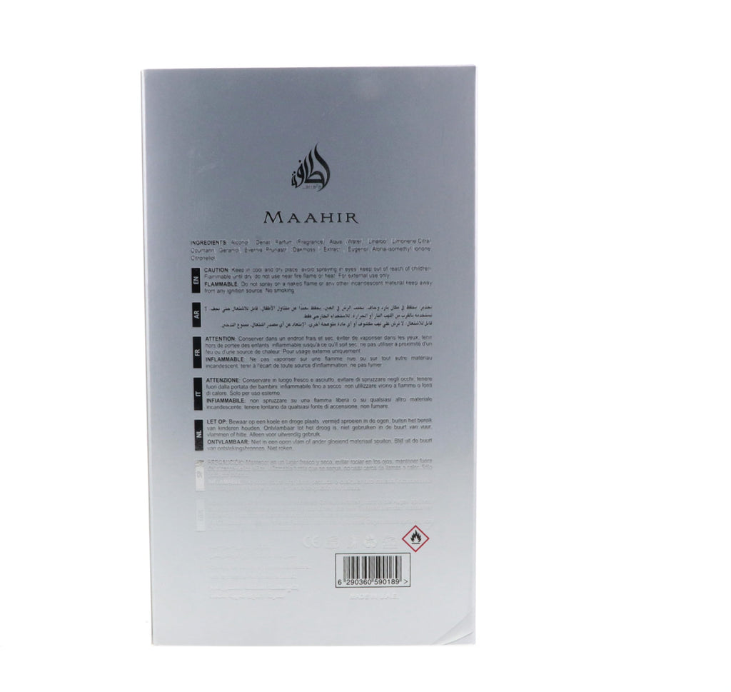 Lattafa Maahir Legacy – Fresh, Aromatic, Woody, Amber – Eau de Parfum Spray Long-Lasting Fragrance for Men, 3.40 Ounce / 100 ml