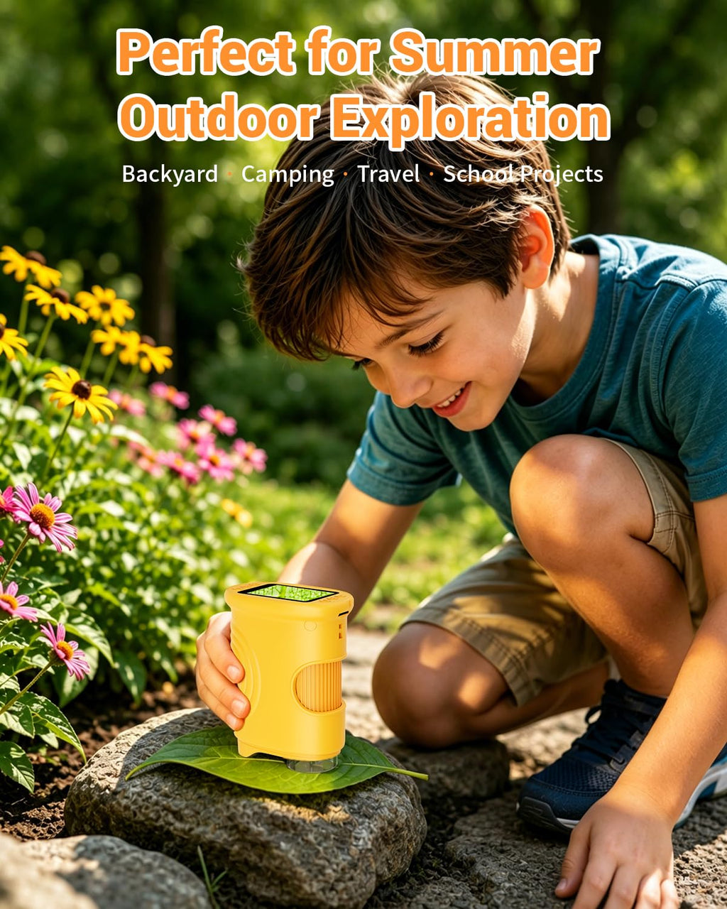 1000X Digital Handheld Microscope for Kids Portable Outdoor Toys & Gifts
