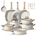Bazova 25Pcs Pots and Pans Set Non Stick, Titanium-Reinforced Ceramic Cookware Set Non Stick, Non Toxic PFAS-Free Induction Ready, Long-Lasting Performance, Full Kitchen Set with 3 Casseroles