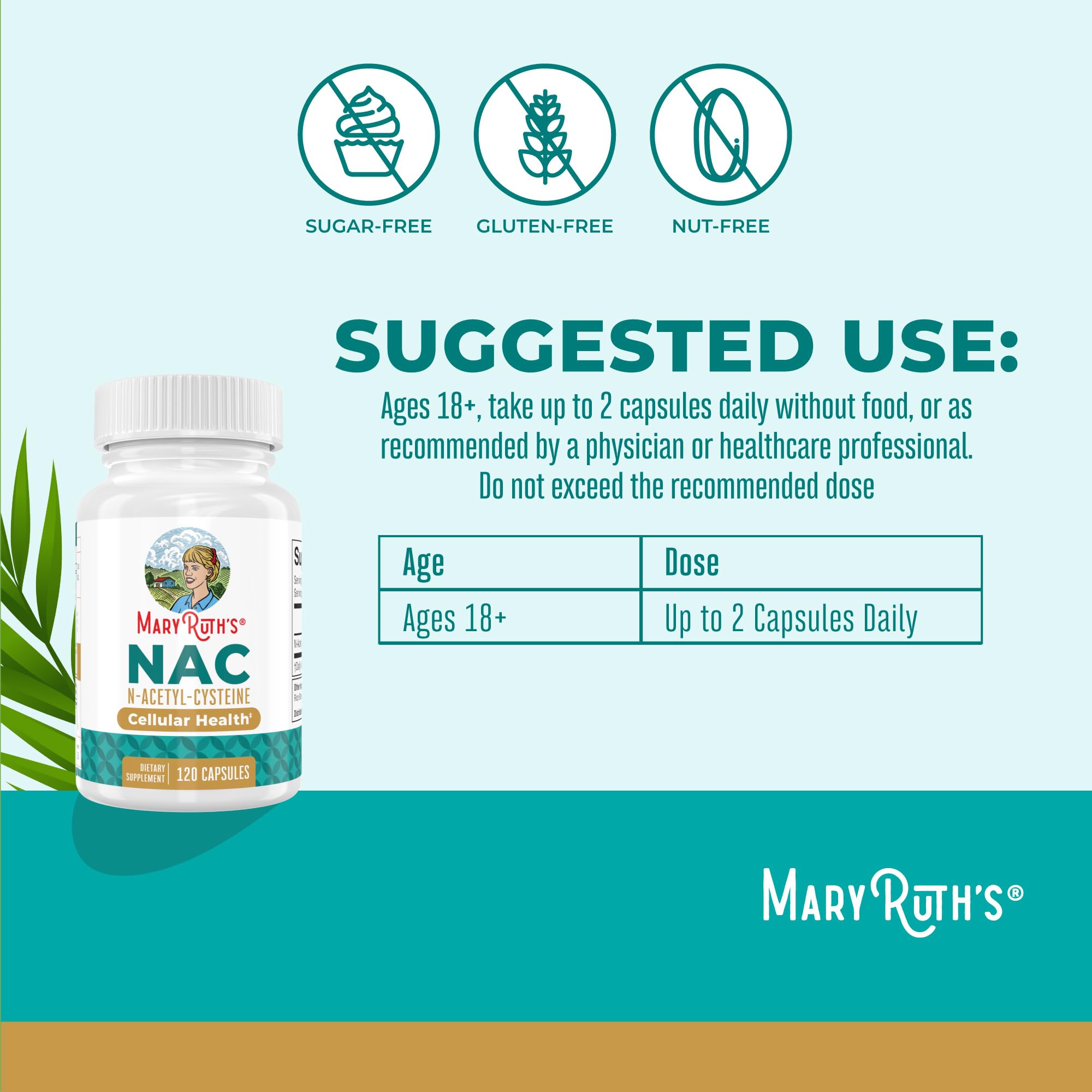 MARYRUTH'S NAC Supplement N-Acetyl Cysteine Capsules, Glutathione Precursor