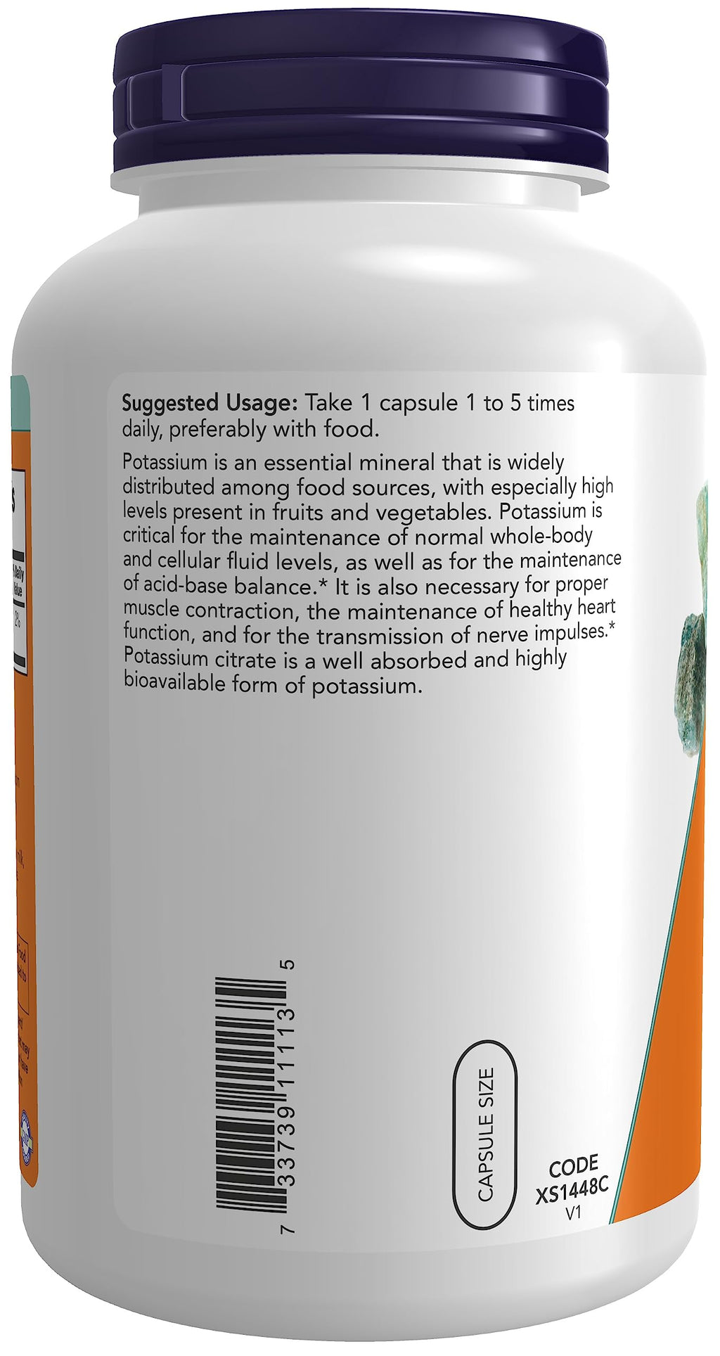 Now Foods, Potassium Citrate 99 mg, Essential Mineral, 360 Veg Capsules
