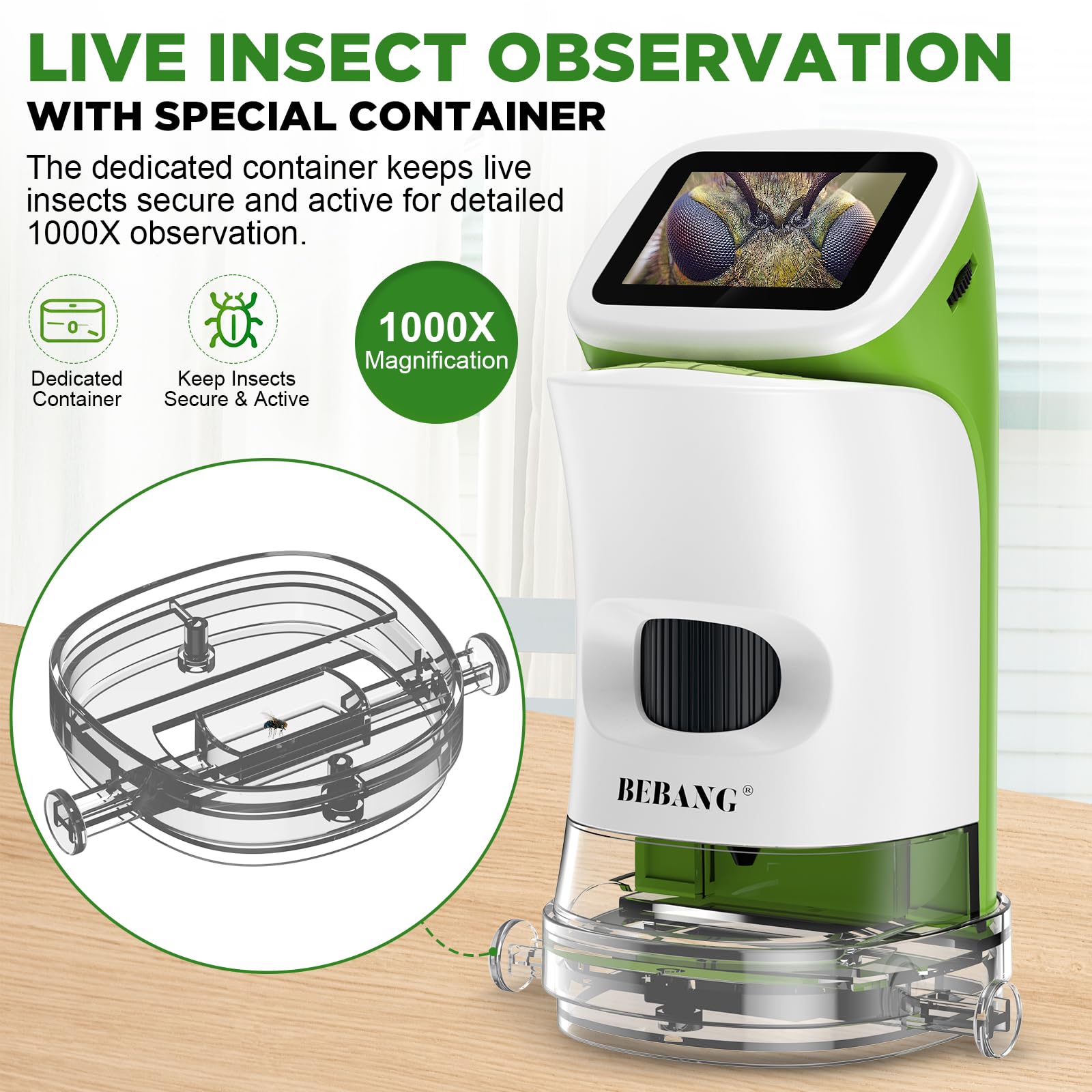 Kids Digital Microscope with Detachable Stand: STEM Science Kit Gift Toys