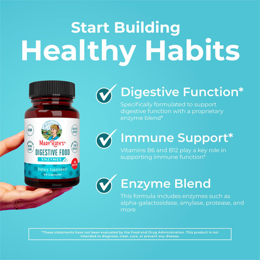 MARYRUTH'S Digestive Food Enzymes for Digestive Support, 60 Capsules