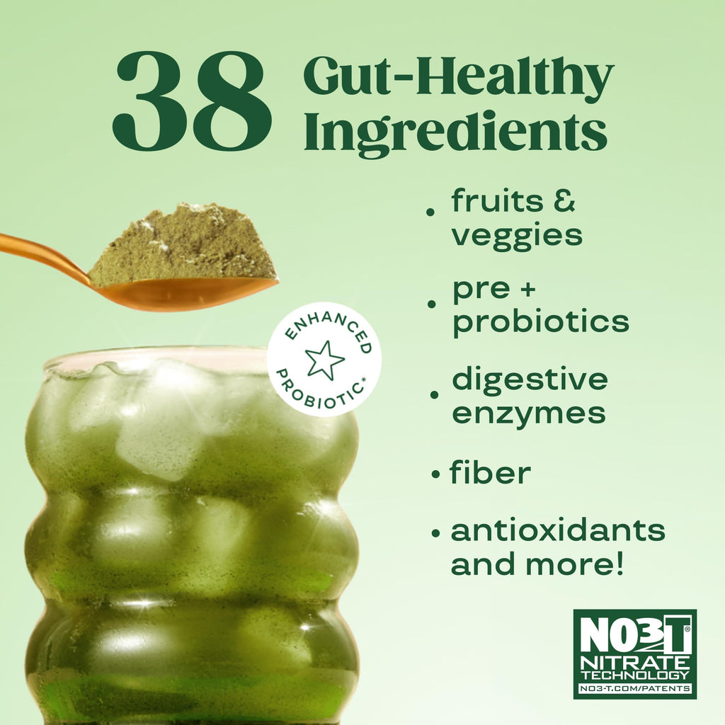 Bloom Nutrition Superfood Greens Powder, Digestive Enzymes with Probiotics and Prebiotics, Gut Health, Bloating Relief for Women, Chlorella, Juice Mix with Beet Root Powder, 25 SVG, Strawberry Kiwi