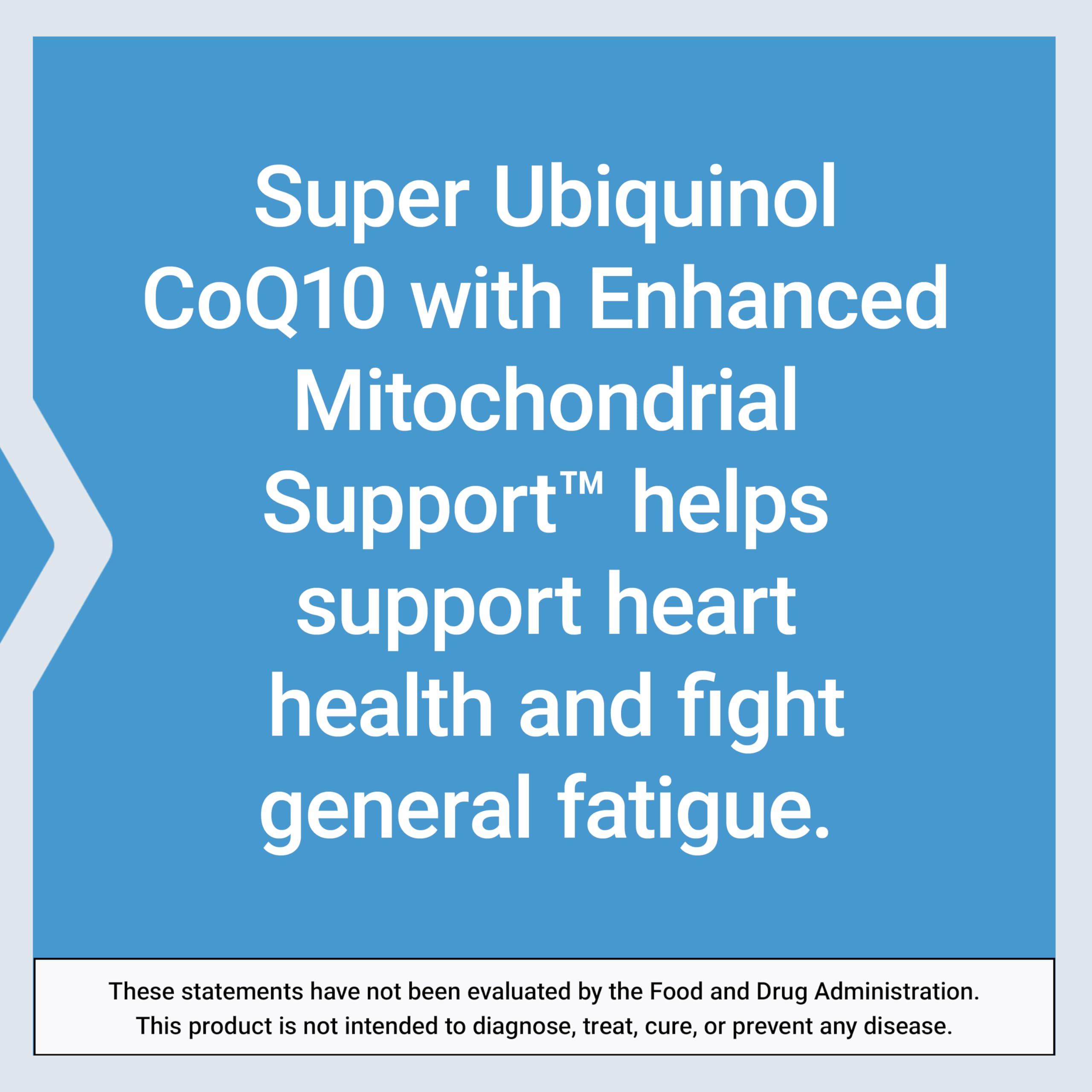 Life Extension Super Ubiquinol CoQ10 with Enhanced Mitochondrial Support, Heart Health Supplement, Maximum Absorption, 50 mg, Non-GMO, Gluten-Free, 100 softgels