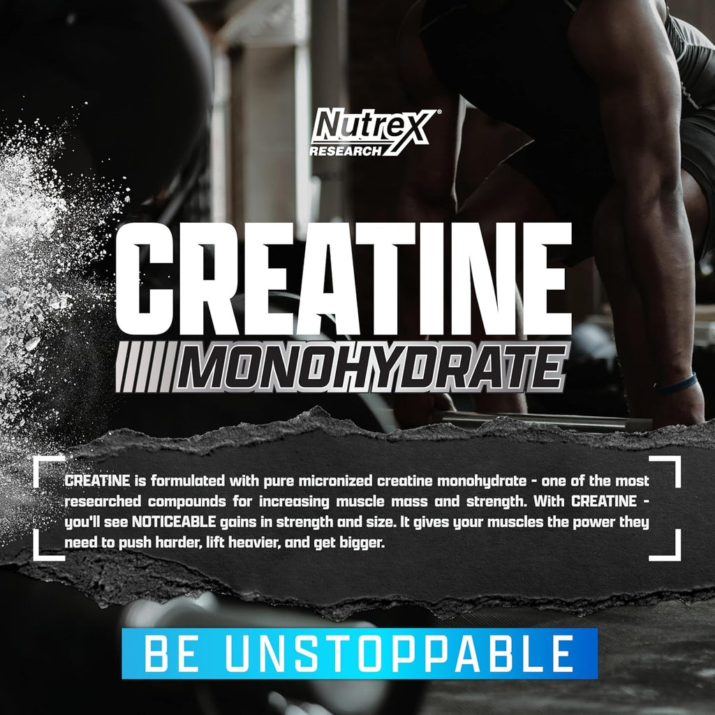 Nutrex Research Ultra Pure Creatine Monohydrate Powder Unflavored | 5G Micronized Creatine Powder for Muscle Gain, Strength, Endurance and Recovery, 80 Servings