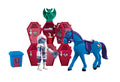 Playmobil | Monster High | Monster High Abbey at the Lockers | School Hallway Scene with Abbey Bominable, Nightmare, Glow Book & Lockers | for Fans Aged 5+ | 72146