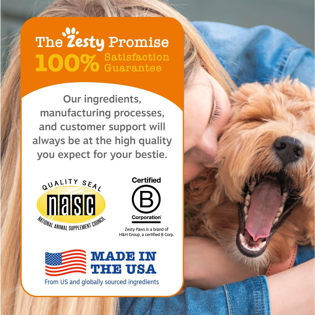 Zesty Paws Wild Alaskan Fish Oil for Dogs & Cats - Pollock & Salmon Oil Blend - Omega 3 Fatty Acids EPA & DHA for Pets - for Sensitive Skin + Coat Health - Immune System Support - 32 fl oz