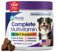 Dog Multivitamin Chewable - 22 in 1 Dog Vitamins and Supplements with Green Lipped Mussel & Omega 3 for Joints, Skin & Coat, Immune System - Senior & Puppy Multivitamin for Dogs - 60 Beef Chews