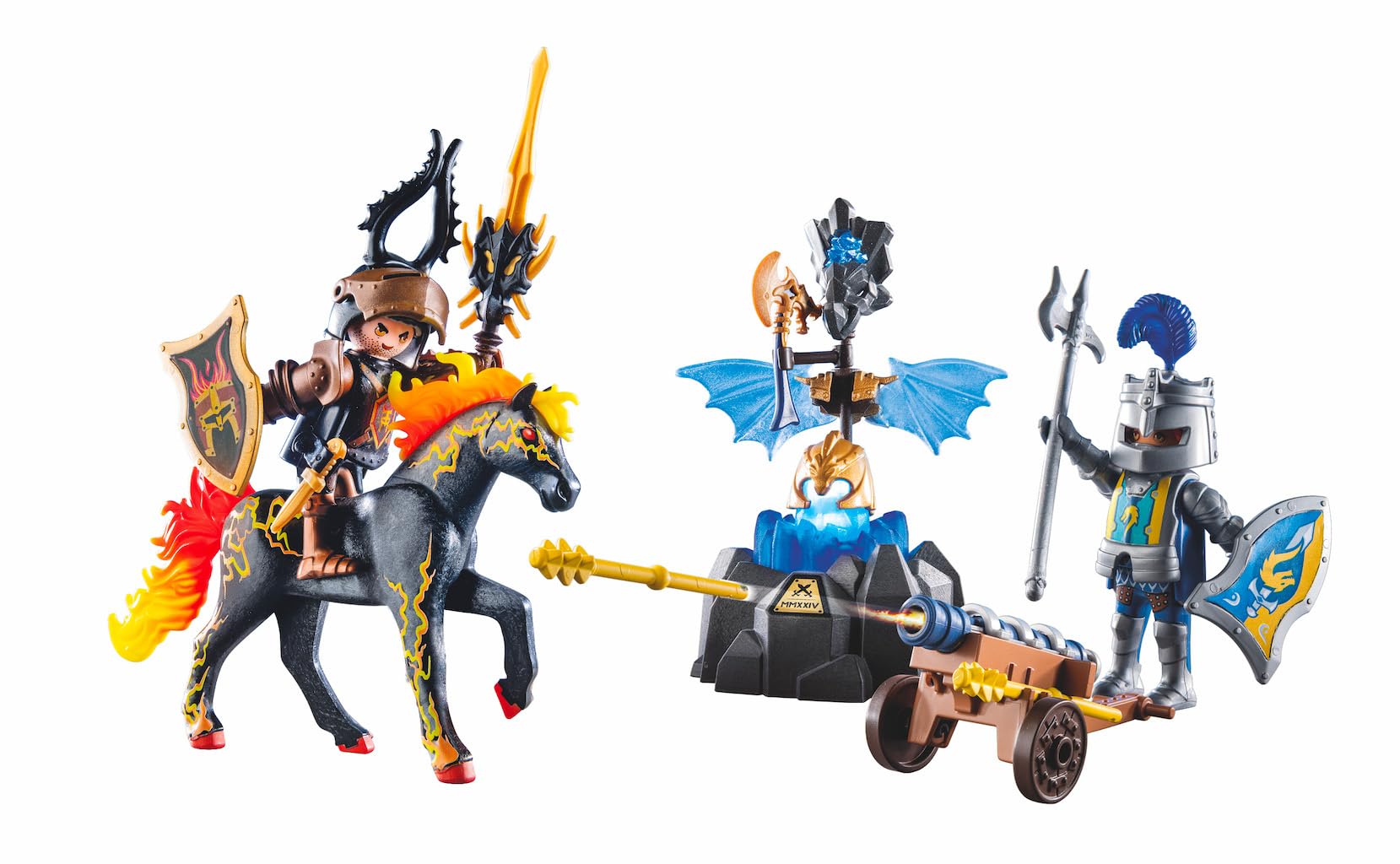Playmobil Novelmore 71645 Guarding the Armor, Includes Two Knights, a Horse, and Valuable Armor, Action-Packed Toy for Children from 4 Years