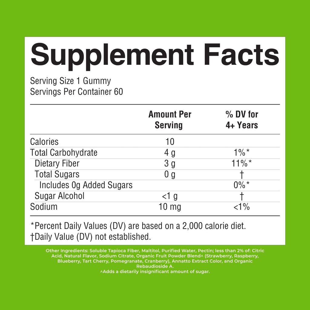 MARYRUTH'S Fiber Gummies for Kids, Sugar Free, 60 Count, 2 Month Supply